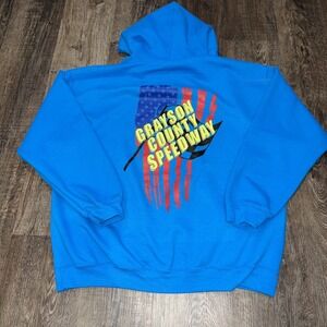 Grayson County~XL~Speedway hoodie sweatshirt blue